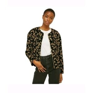 Vintage Y2K Another Thyme Floral Evening Velour Jacket Large Made in USA